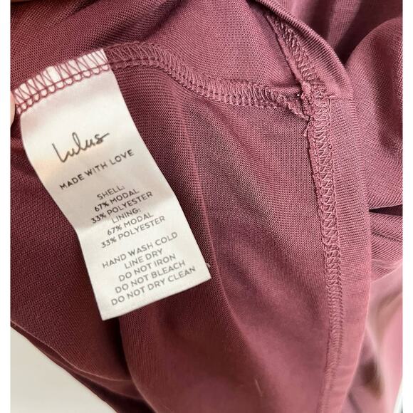 Lulu's Women's Take Me Out One Shoulder Maxi Dress Size Medium Washed Plum - Picture 11 of 12